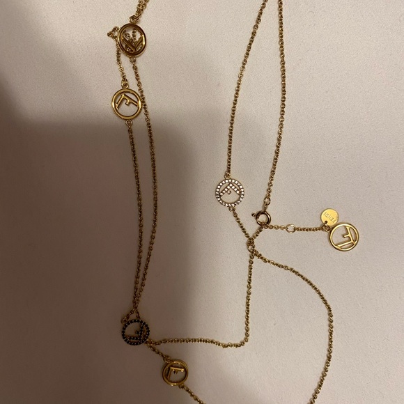 Long Fendi F Logo Necklace - Picture 2 of 4